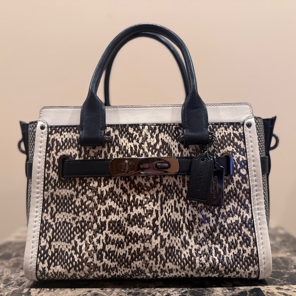 Coach Swagger 27 Exotic Genuine Snakeskin Colorblock - Picture 4 of 16